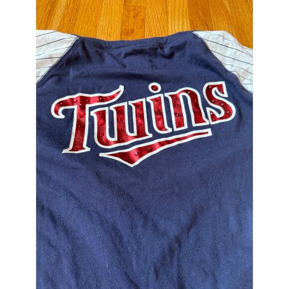 Victorias Secret Pink MLB Minnesota Twins Raglan Shirt Womens L - Picture 10 of 10